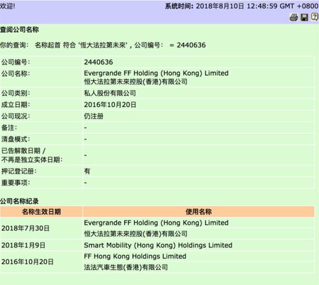 恒大法拉第未来控股(香港)有限公司