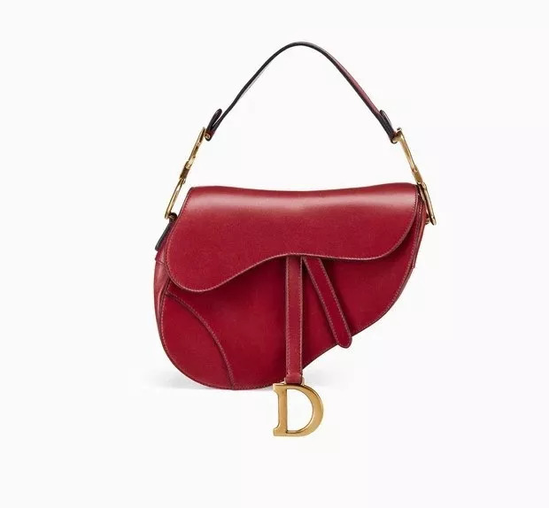 dior saddle红色小牛皮手提包