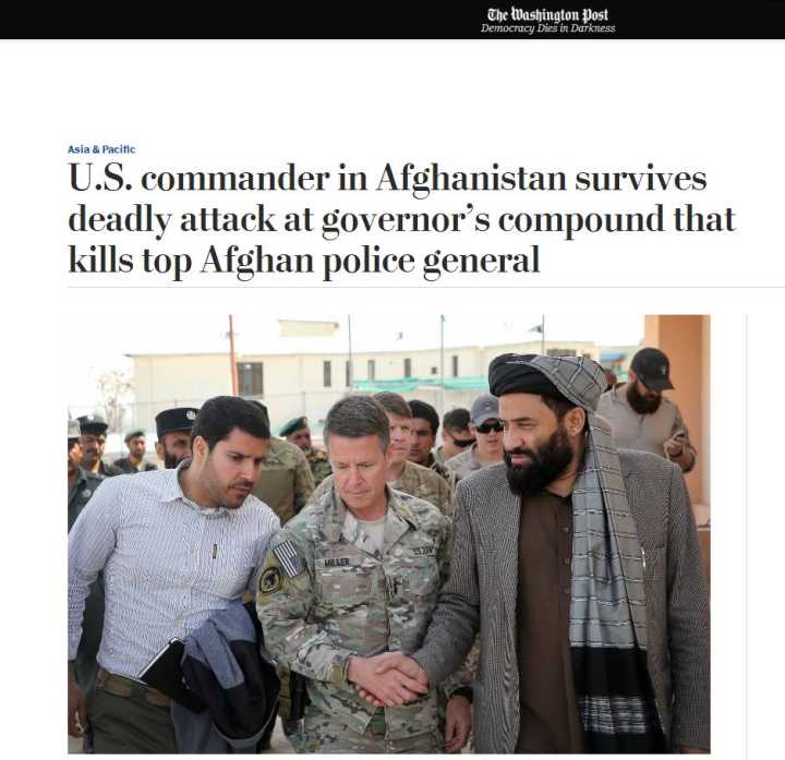 北约及阿富汗高层遭保镖扫射致3死 美军司令逃生