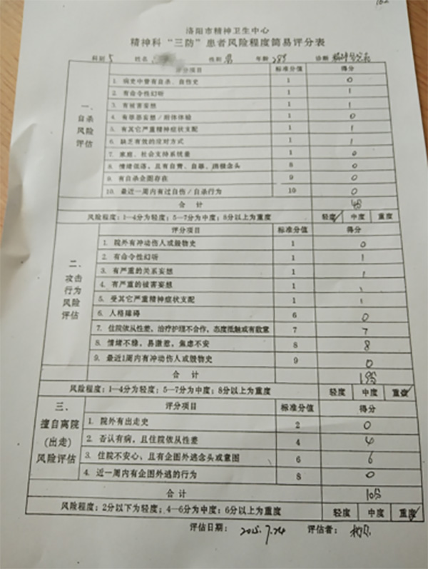 洛阳大学生被强送精神病院134天 自救后起诉学校医院