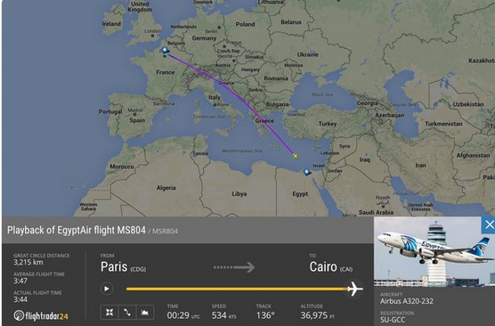 快讯：一架从巴黎飞往开罗客机从雷达上消失