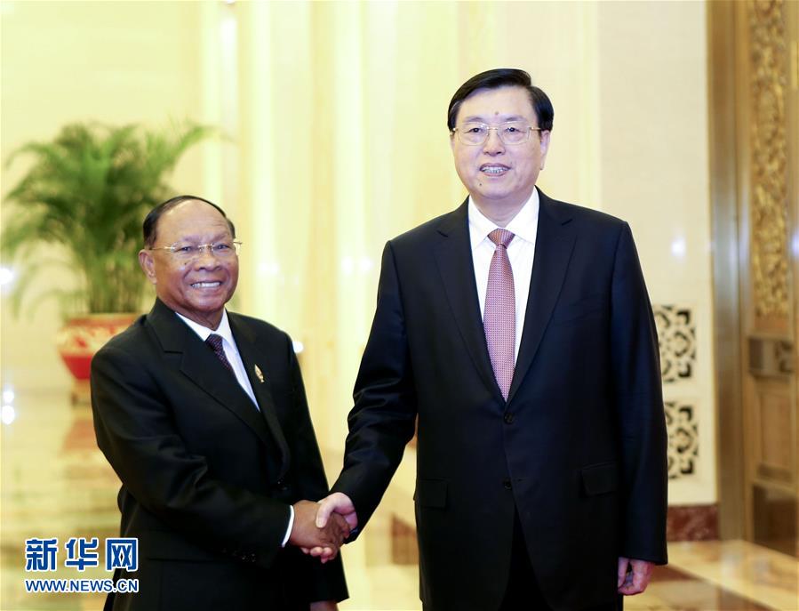 张德江与柬埔寨国会主席韩桑林举行会谈