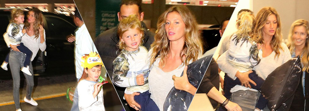  吉赛尔邦辰结束里约之行 带两娃回家 