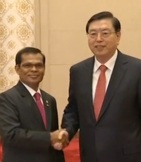 张德江与马尔代夫议长举行会谈
