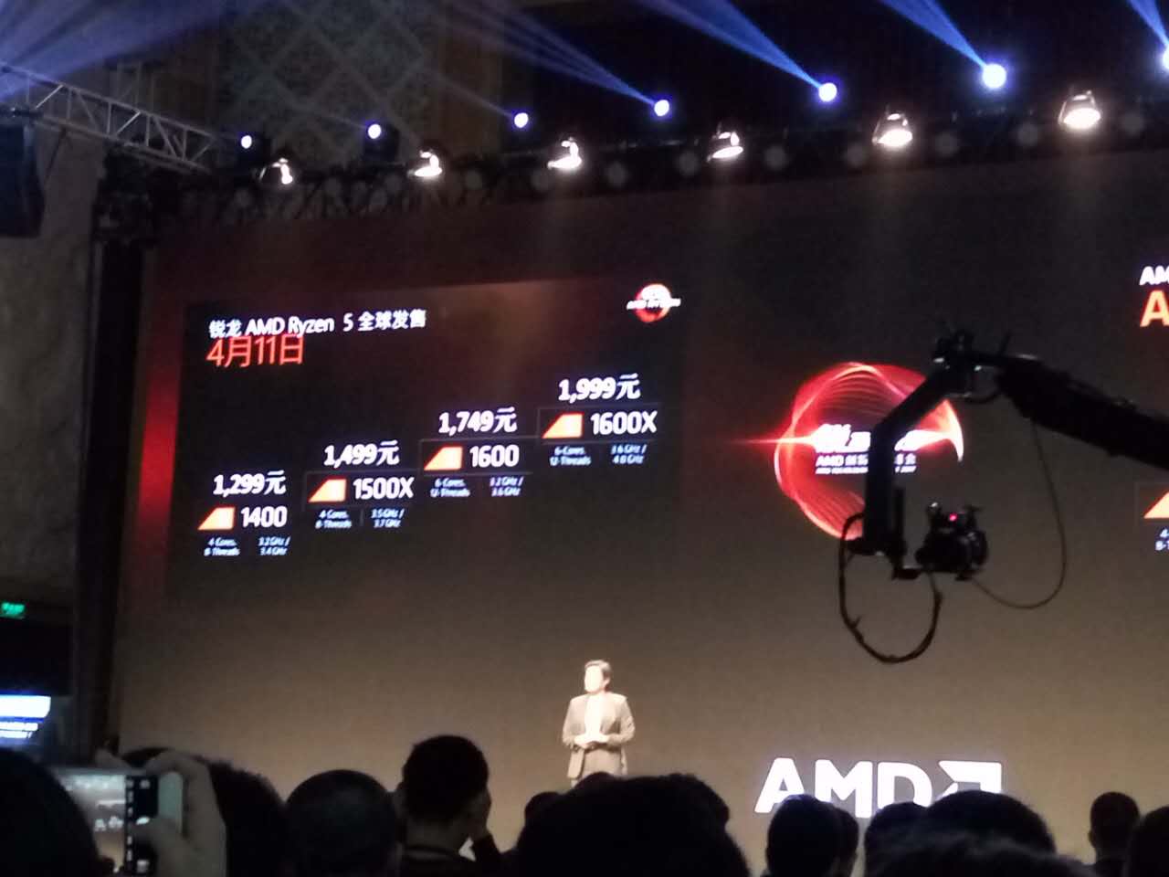 AMD Ryzen 5发布：售价1299元起，4月11日开卖