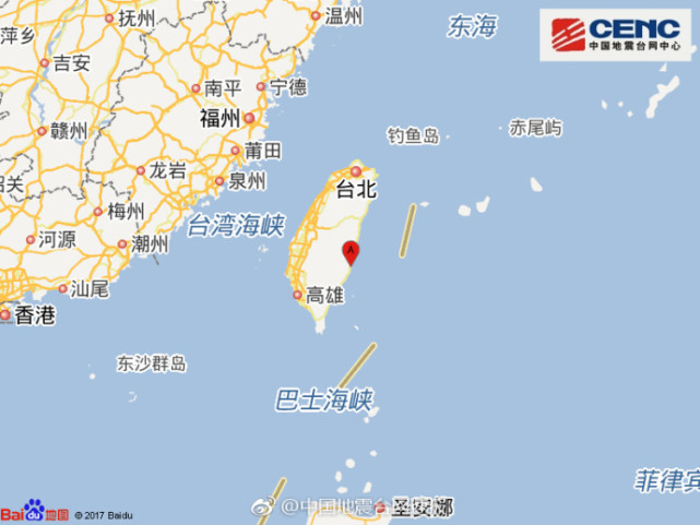 台湾台东县发生5.6级地震 震源深度10千米