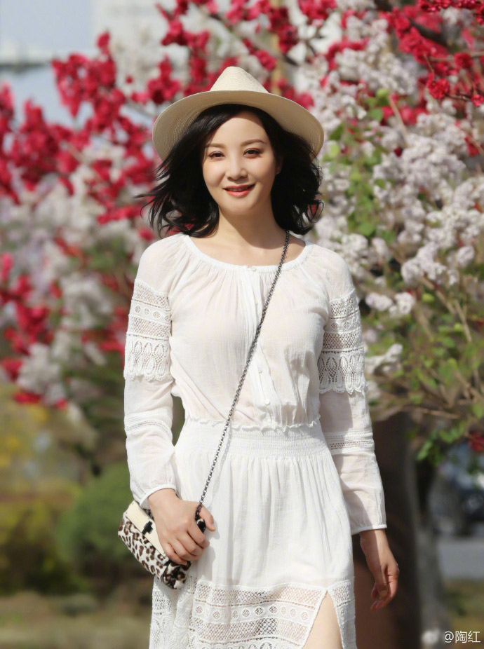 48岁陶红田间拍照美如花仙子 知性优雅超年轻_娱乐频道_凤凰网