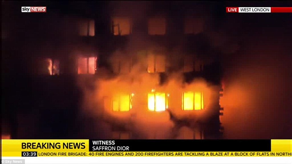 伦敦27层公寓大楼被大火吞没 有人未逃出 (组图)