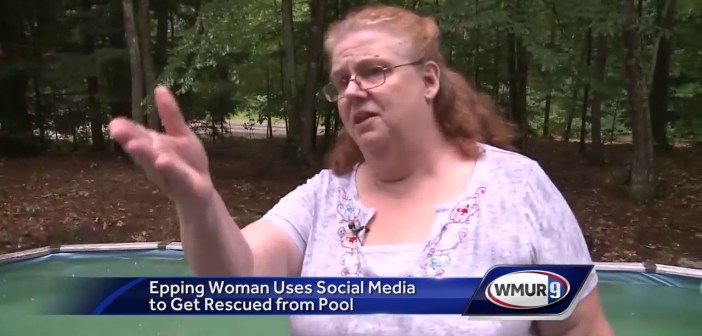 被困泳池身边只有iPad 大妈上社交网站发帖获救