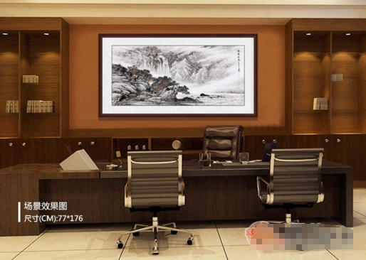 为什么办公室背景墙要挂幅山水画?靠山更能旺事业运!