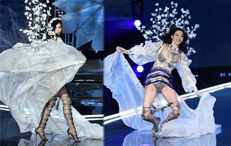 2017维密奚梦瑶摔倒全过程 回应：我会 一直走下去