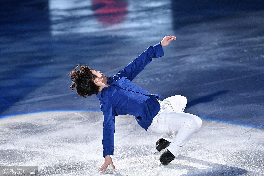 北京时间2月25日,平昌冬奥会花滑表演滑举行,羽生结弦,扎吉托娃