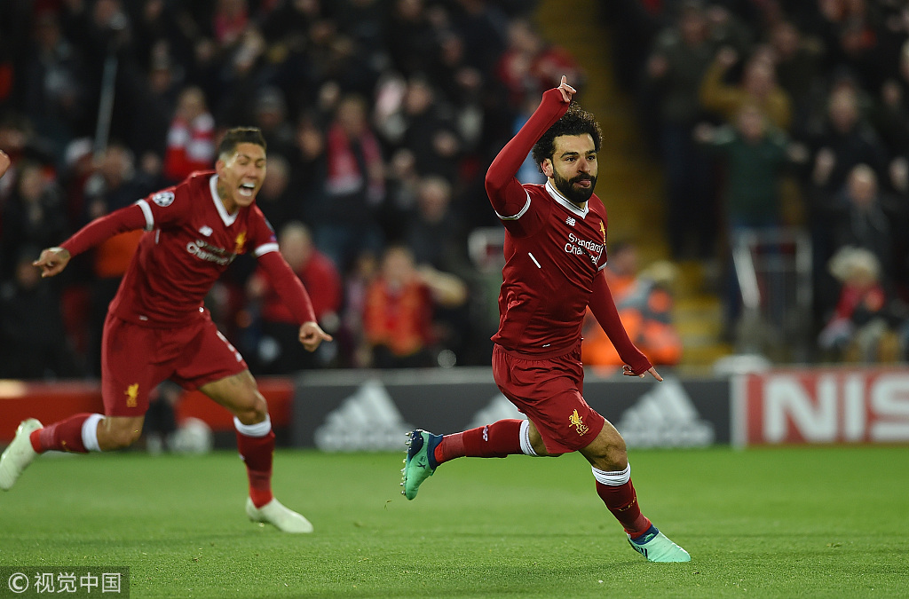 欧冠-萨拉赫传射建功受伤下场 利物浦3-0曼城