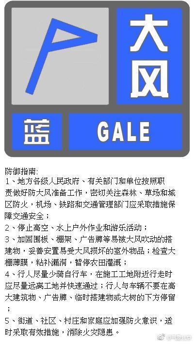 北京发布大风蓝色预警信号 预计前半夜有8级阵风