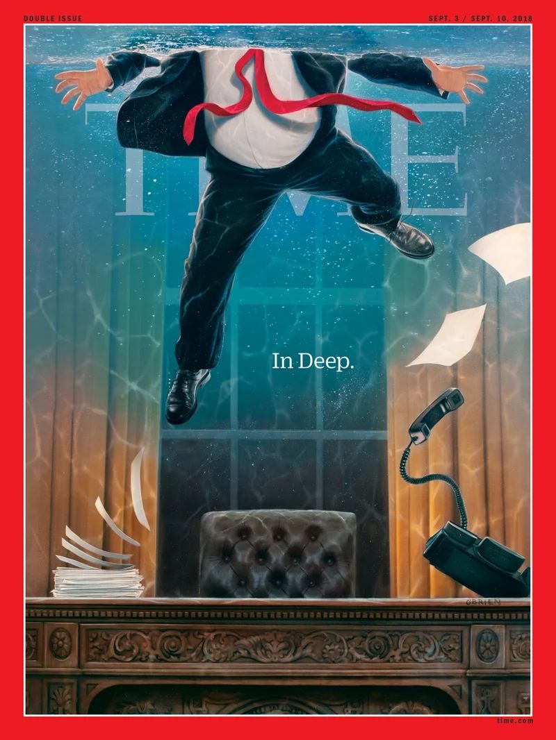 特朗普再登《时代》封面：这次彻底被“淹”了