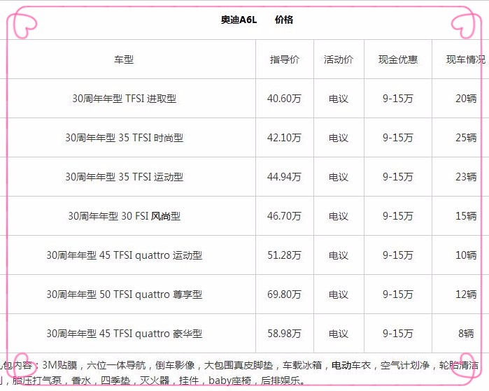 新款奥迪a6l报价 a6技术型双十一特惠抢