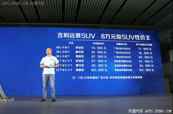 吉利远景SUV7.49万起