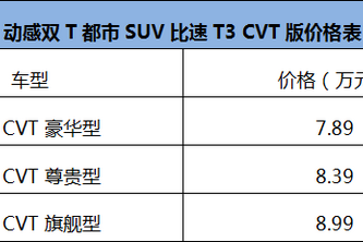 比速T3自动挡增配上