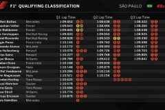 F1巴西站排位赛：博塔斯杆位 维特尔莱科宁二三