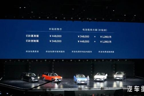蔚来首款量产车型蔚来ES8上市，补贴前售价：44.8万元、54.8万元