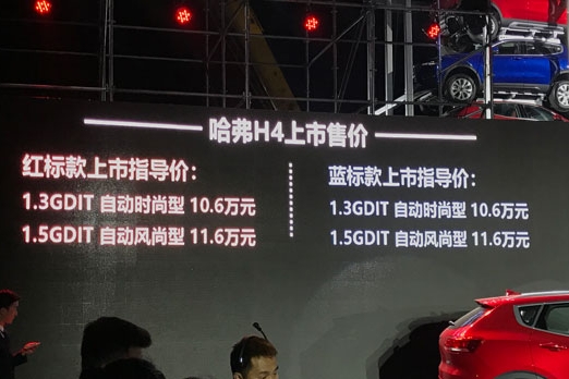 哈弗H4正式上市 指导售价10.6-11.6万元