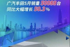 广汽丰田5月销量同比暴涨50.3%，凯美瑞月销1.5万辆成最大功臣?