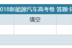 2018新能源汽车高考卷 你能考多少分？