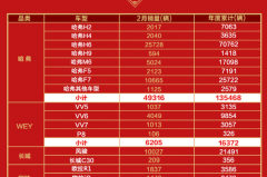 日均销售超3200辆 同比大增18.34% 长城汽车2月再现“长城速度”