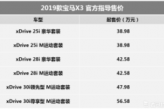 配置再升级 2019款宝马X3正式上市