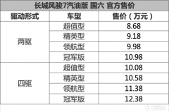 10万级别国产品牌皮卡新选择 长城风骏7汽油国六版售8.68万起