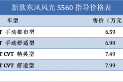 动力更为强劲 东风风光S560新款车型上市 售6.59万元起