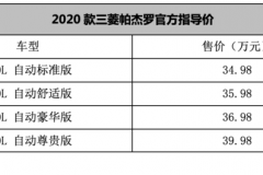 “山猫”元素遍布全车 2020款帕杰罗售34.98-39.98万