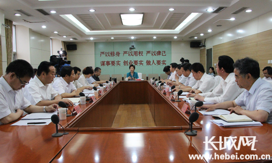 河北省委宣传部召开理论中心组“两学一做”专题学习会。长城网 张天虎 摄