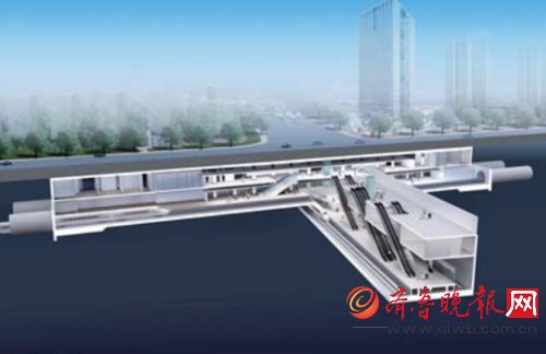 礼耕路站剖视图。（济南轨道交通集团供图）