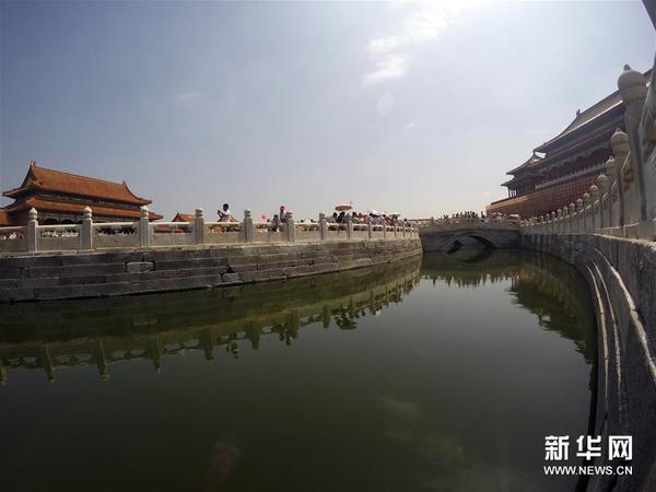 这是故宫内金水河（8月9日摄）。新华社记者 金良快 摄