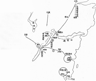 ▼郑成功闽西北作战路线图