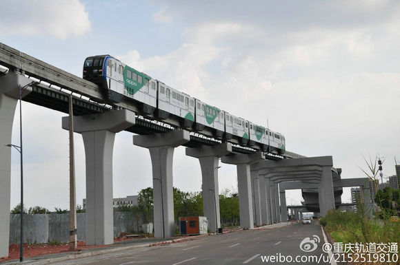轨道3号线北延伸段年内将开通试运营。图片来自重庆轨道集团官方微博