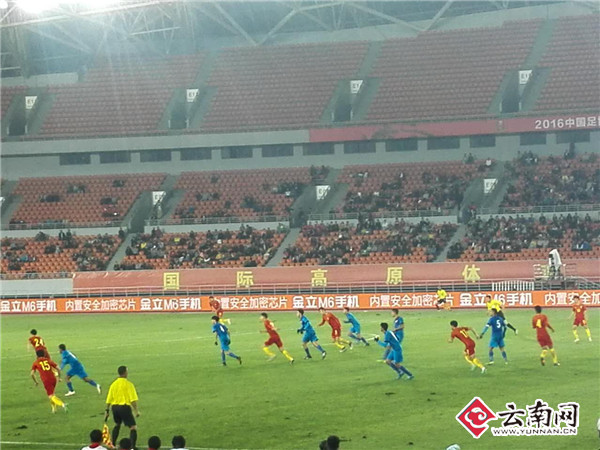 曲靖友谊赛中国U22男足1:0小胜新加坡队