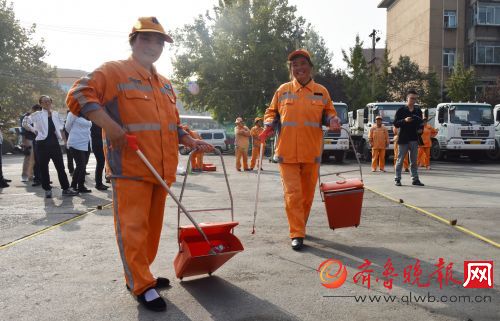 济南历下区城管局举行保洁员岗位技能大赛
