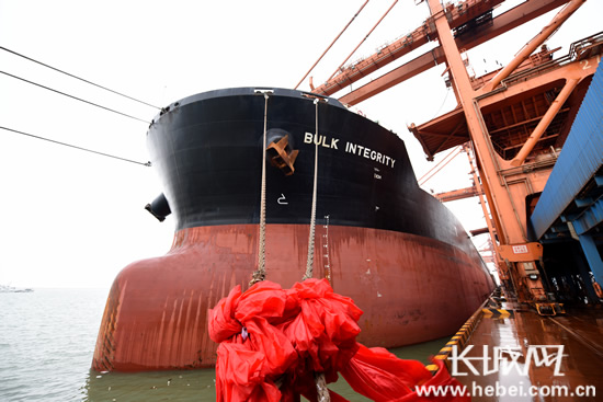 20万吨级船舶进港。皮家琪 供图