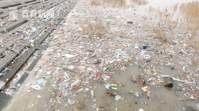 分布在长江沿岸的垃圾