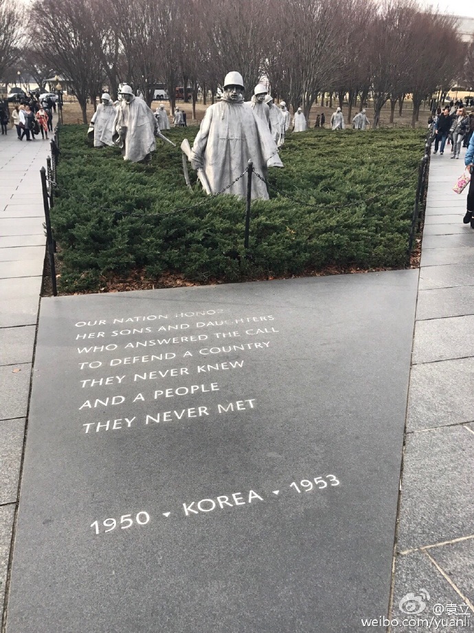 袁立在美国华盛顿参观 将朝鲜战争称为“韩战”