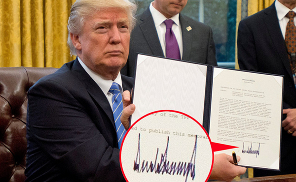 据说，这是特朗普的签名
