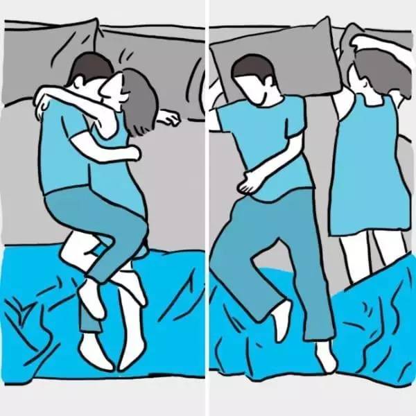 10种夫妻常见的睡觉姿势，采用第8种的夫妻感情