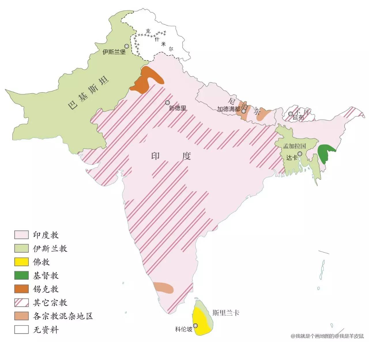南亚地图_南亚人口分布