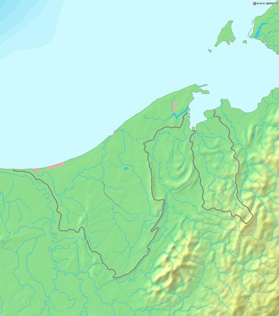 ▲文莱国土大多位于沿海平原地区图片来源：维基百科