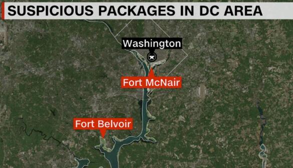 美国多个军事基地现可疑包裹 内含爆炸性材料