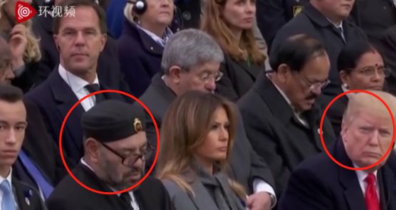 摩洛哥国王听马克龙演讲睡着了 旁边特朗普的表情亮了
