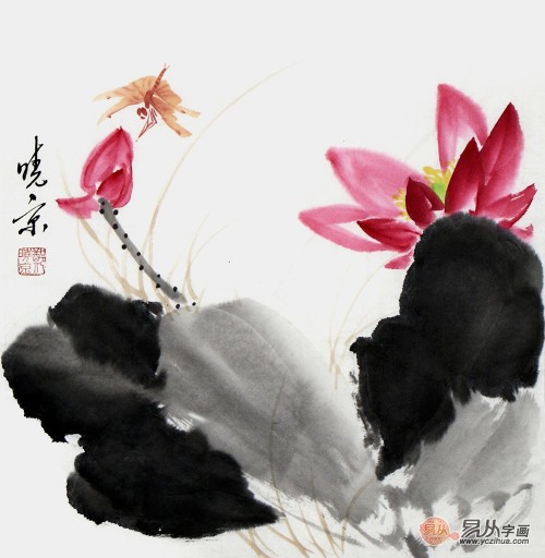 亭亭孑立,不染纤尘,画荷画家郑晓京