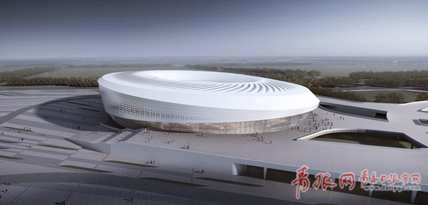 青岛市民健身中心体育馆封顶 将成省运会主会